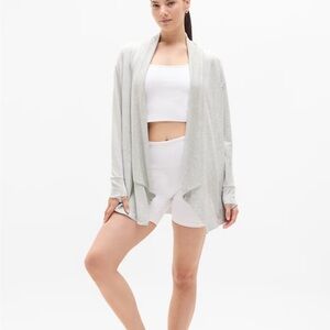 Athleta Heather Gray Open Cardigan